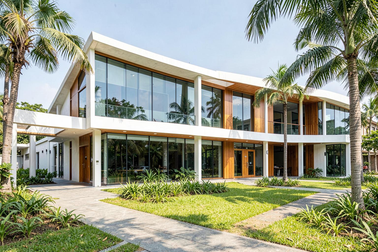 A bright modern school campus